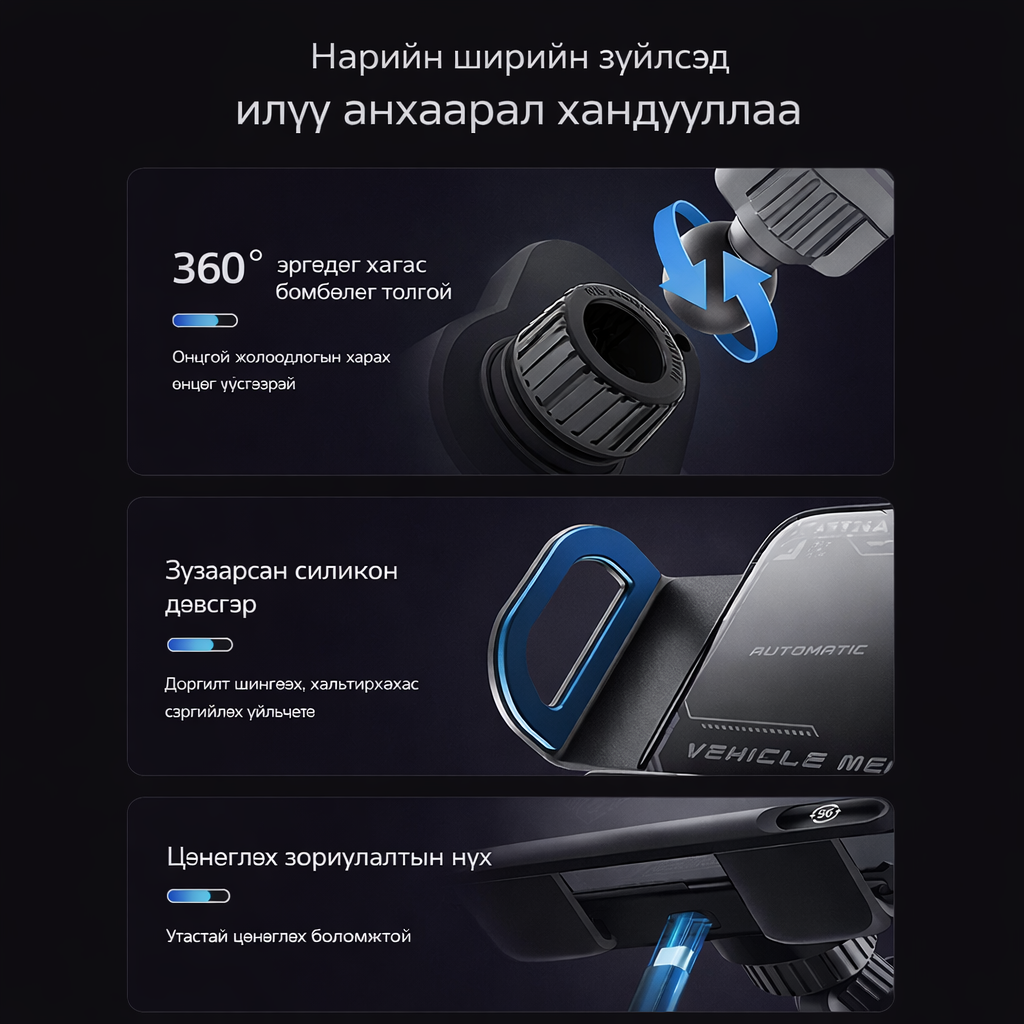 Жолооны хүрдэнд суурилдаг ухаалаг утасны тогтоогч